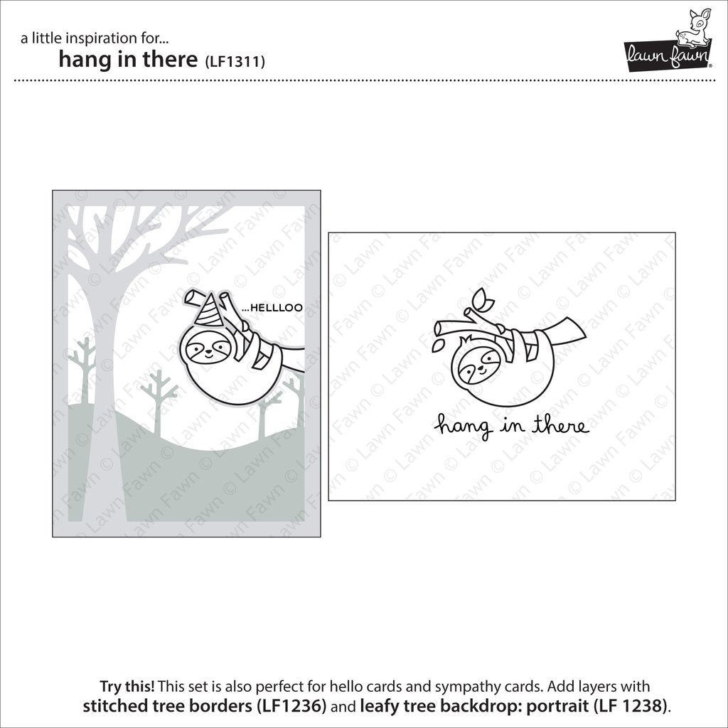 Lawn Fawn - Hang In There - Clear Stamp 3x4