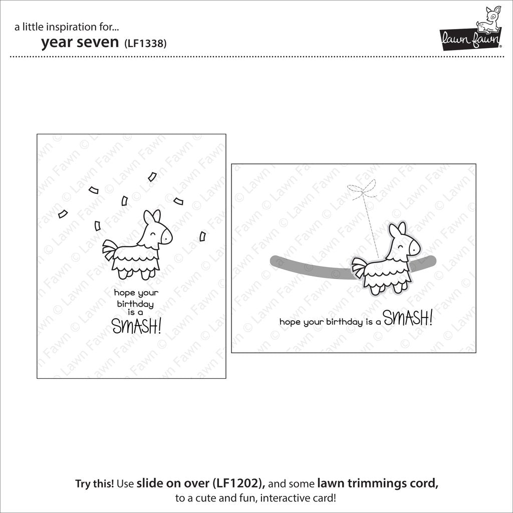 Lawn Fawn - Year Seven - Clear Stamp 2x3