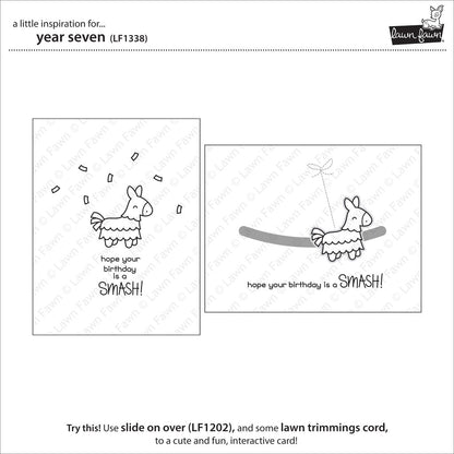 Lawn Fawn - Year Seven - Clear Stamp 2x3