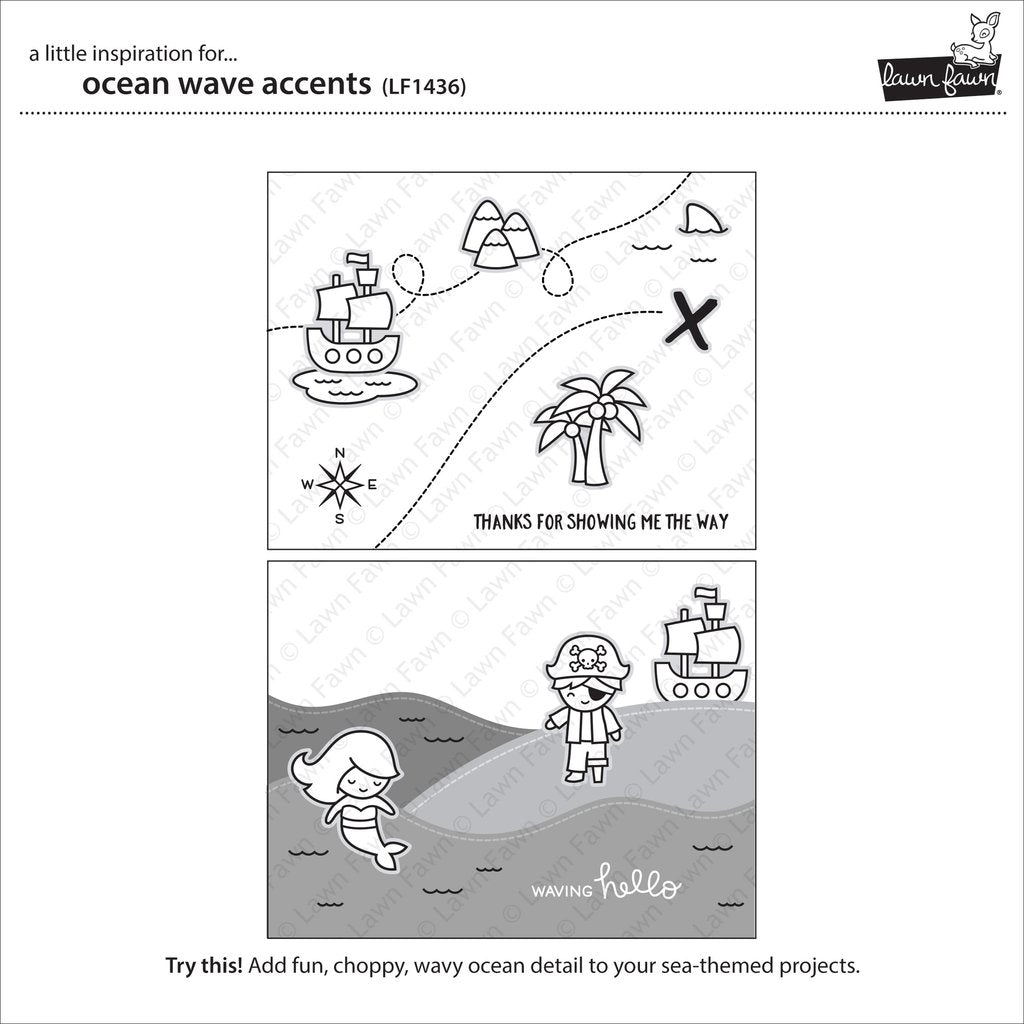 Lawn Fawn - Ocean Wave Accents - Stanze