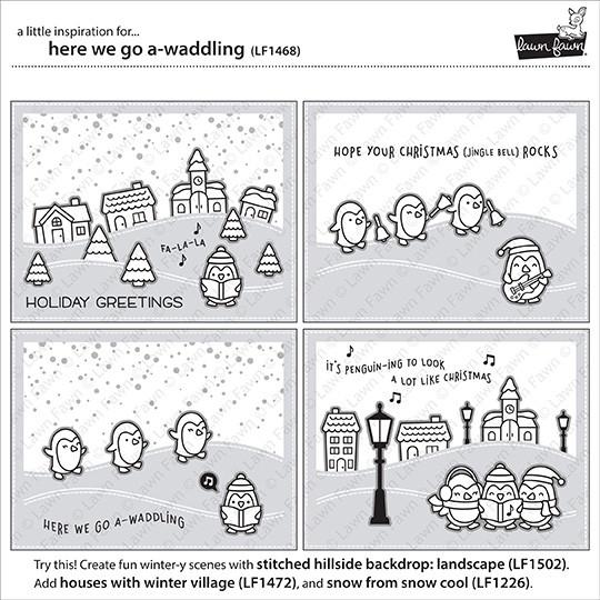 Lawn Fawn - Here We Go A-Waddling - Clear Stamps 4x6