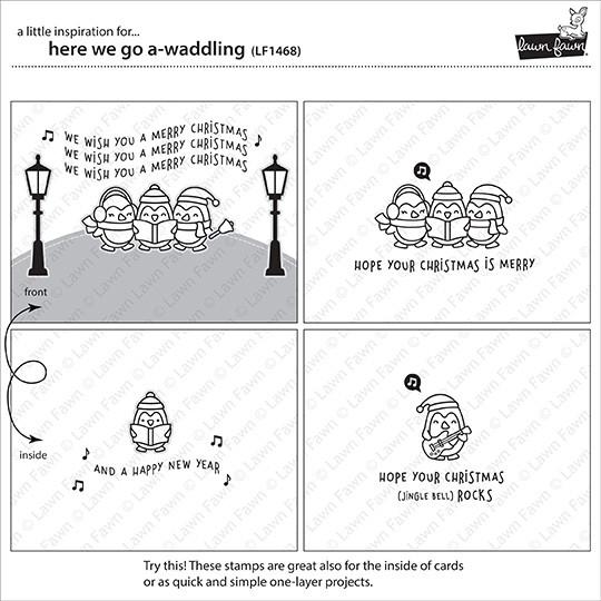 Lawn Fawn - Here We Go A-Waddling - Clear Stamps 4x6