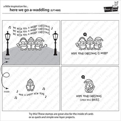 Lawn Fawn - Here We Go A-Waddling - Clear Stamps 4x6