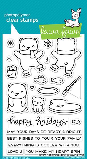 Lawn Fawn - Beary Happy Holidays - Clear Stamps 4x6