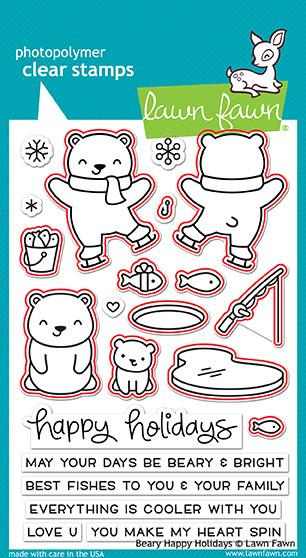 Lawn Fawn - Beary happy Holidays - Stanze