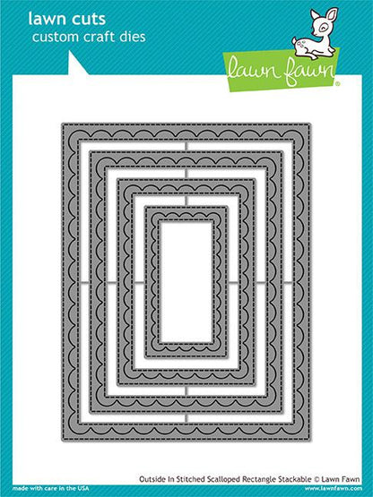 Lawn Fawn - Outside In Stitched Scalloped rectangle Stackables - Stanze
