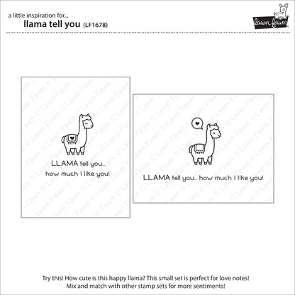 Lawn Fawn - Llama Tell You - Clear Stamp 2x3