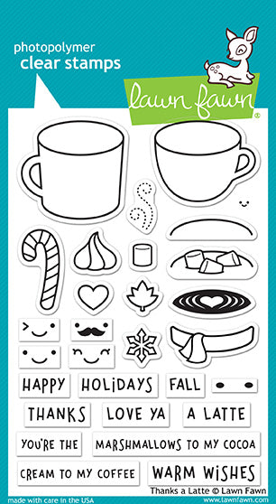 Lawn Fawn - Thanks A Latte - Clear Stamps 4x6