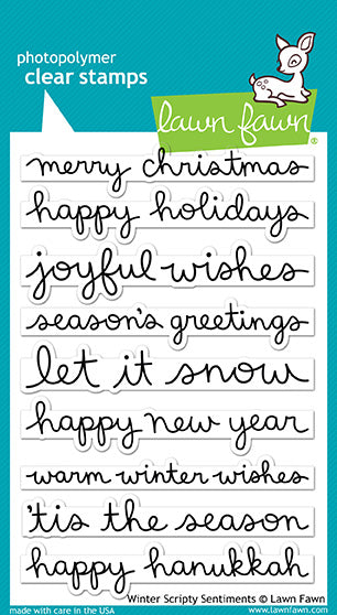 Lawn Fawn - Winter Scripty  Sentiments - Clear Stamps 4x6