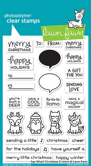 Lawn Fawn - Say What? Christmas Critters - Clear Stamps 4x6