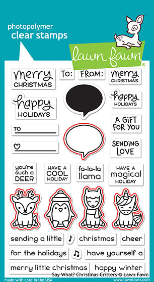 Lawn Fawn - Say What? Christmas Critters - Stanzen