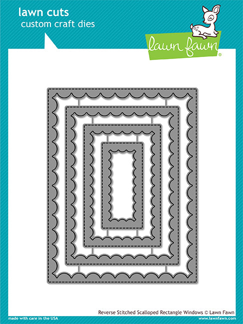 Lawn Fawn - Reverse Stitched Scalloped Rectangle Windows - Stanzen