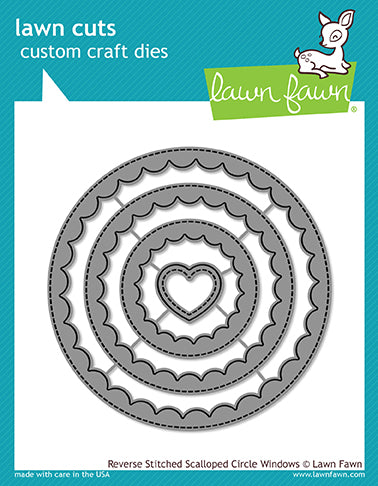 Lawn Fawn - Reverse Stitched Scalloped Circle Windows - Stanzen
