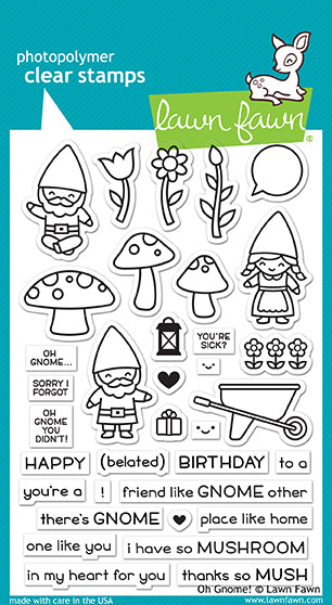 Lawn Fawn - Oh Gnome! - Clear Stamp 4x6