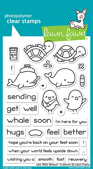 Lawn Fawn - Get Well Before 'n Afters - Clear Stamp 4x6