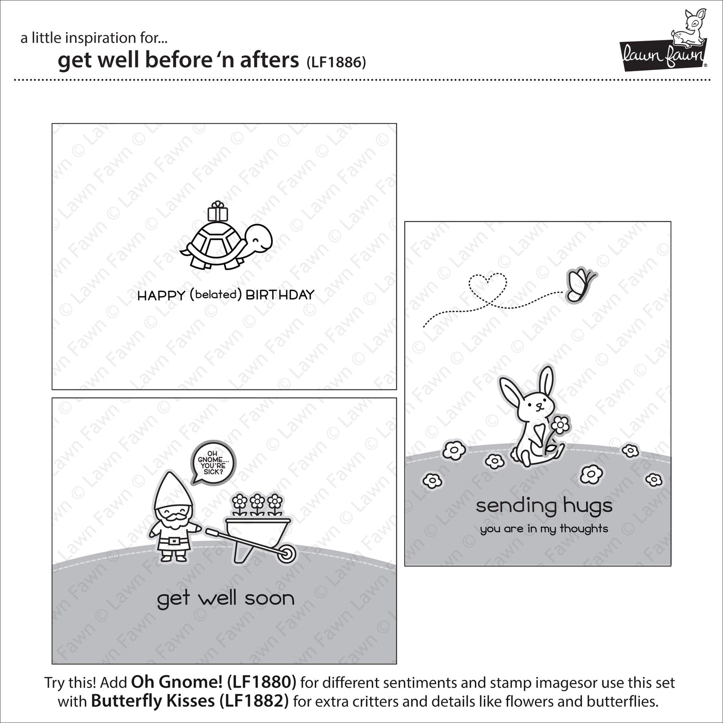 Lawn Fawn - Get Well Before 'n Afters - Clear Stamp 4x6