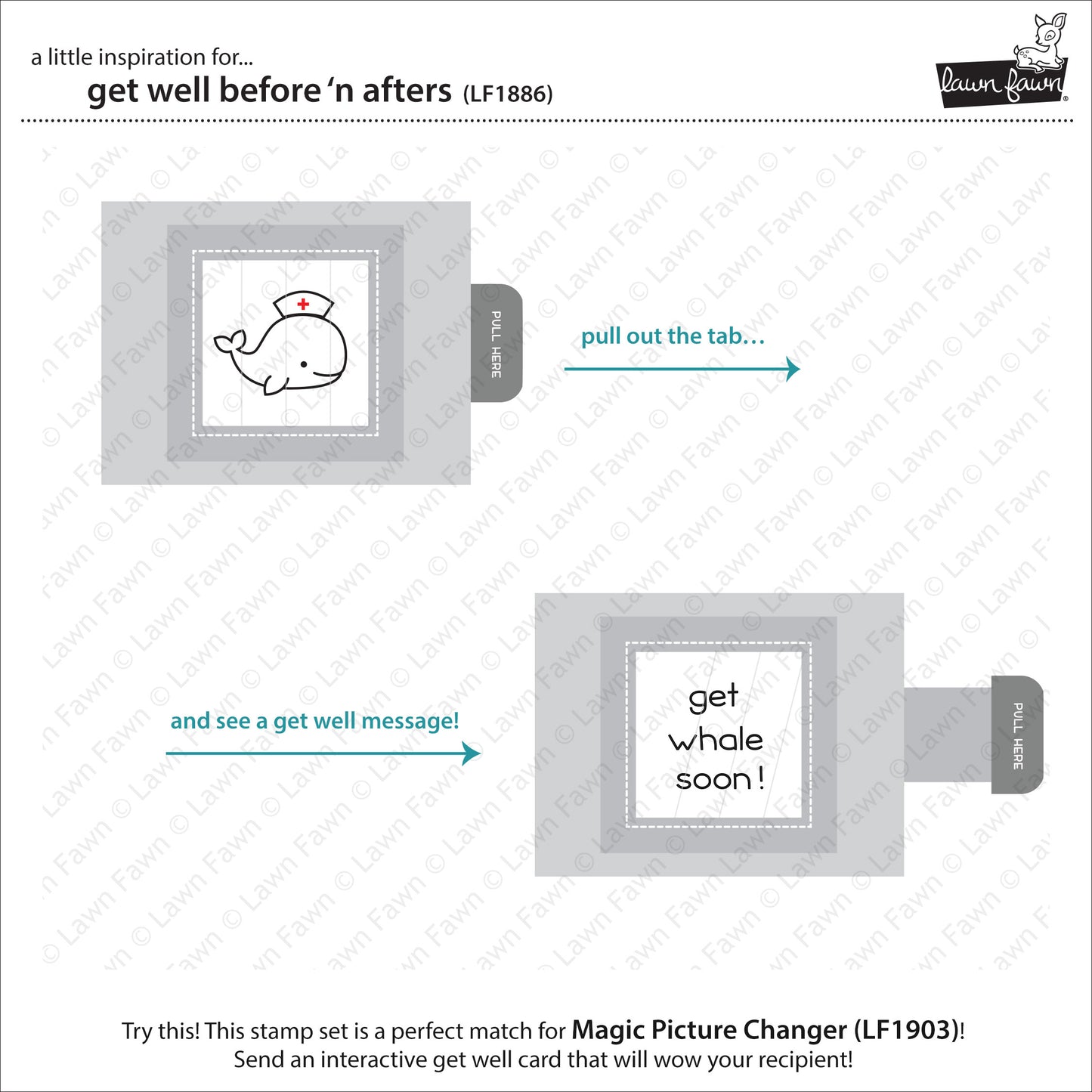 Lawn Fawn - Get Well Before 'n Afters - Clear Stamp 4x6