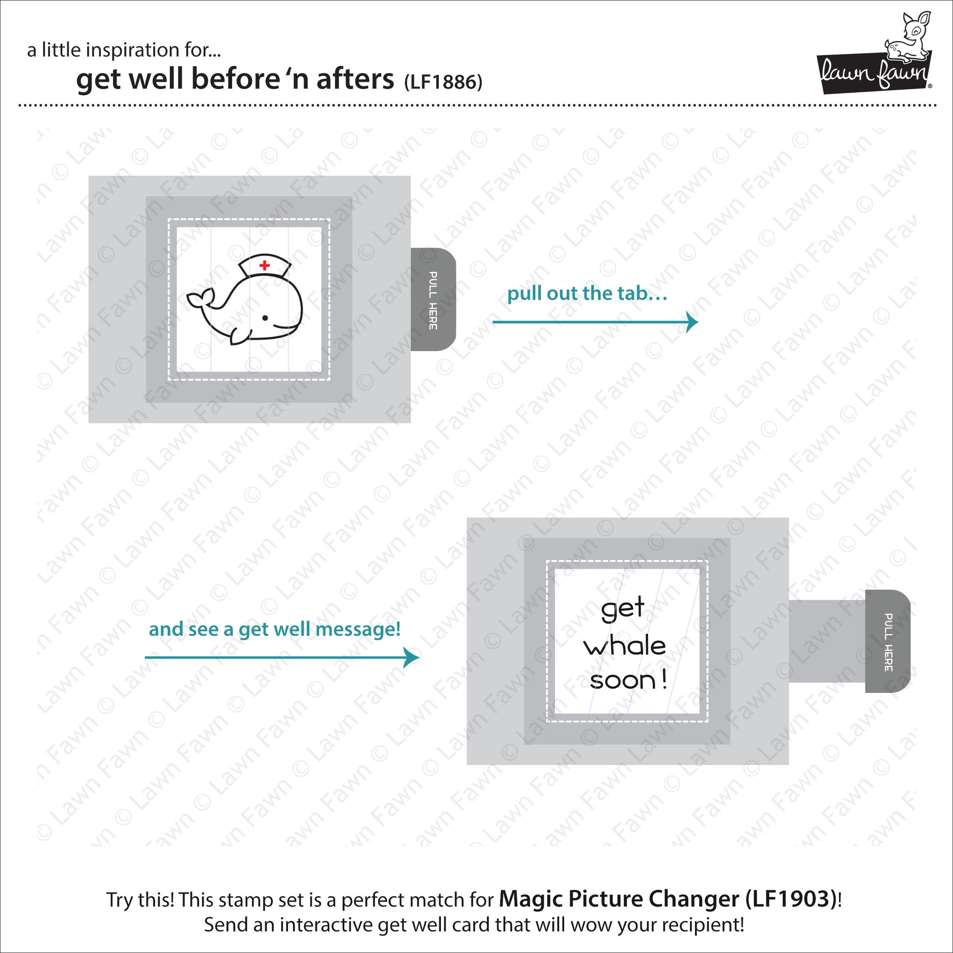 Lawn Fawn - Get Well Before 'n Afters - Clear Stamp 4x6