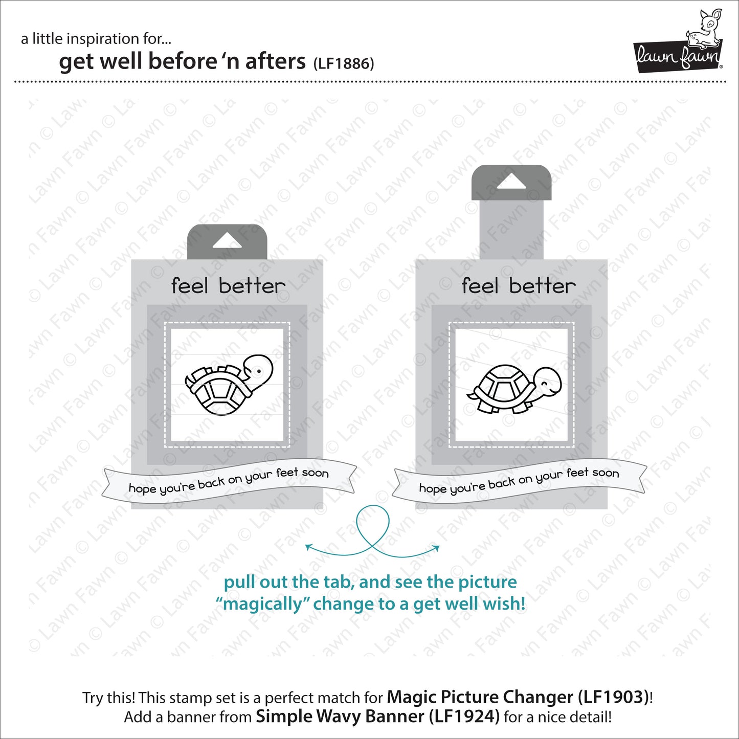 Lawn Fawn - Get Well Before 'n Afters - Clear Stamp 4x6