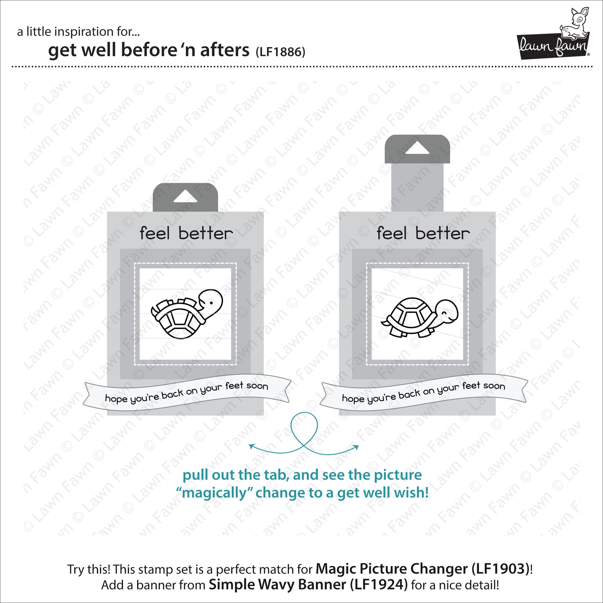 Lawn Fawn - Get Well Before 'n Afters - Clear Stamp 4x6