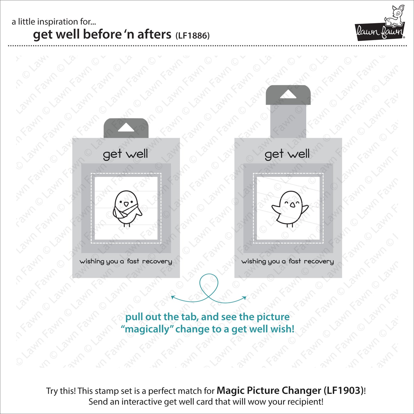 Lawn Fawn - Get Well Before 'n Afters - Clear Stamp 4x6