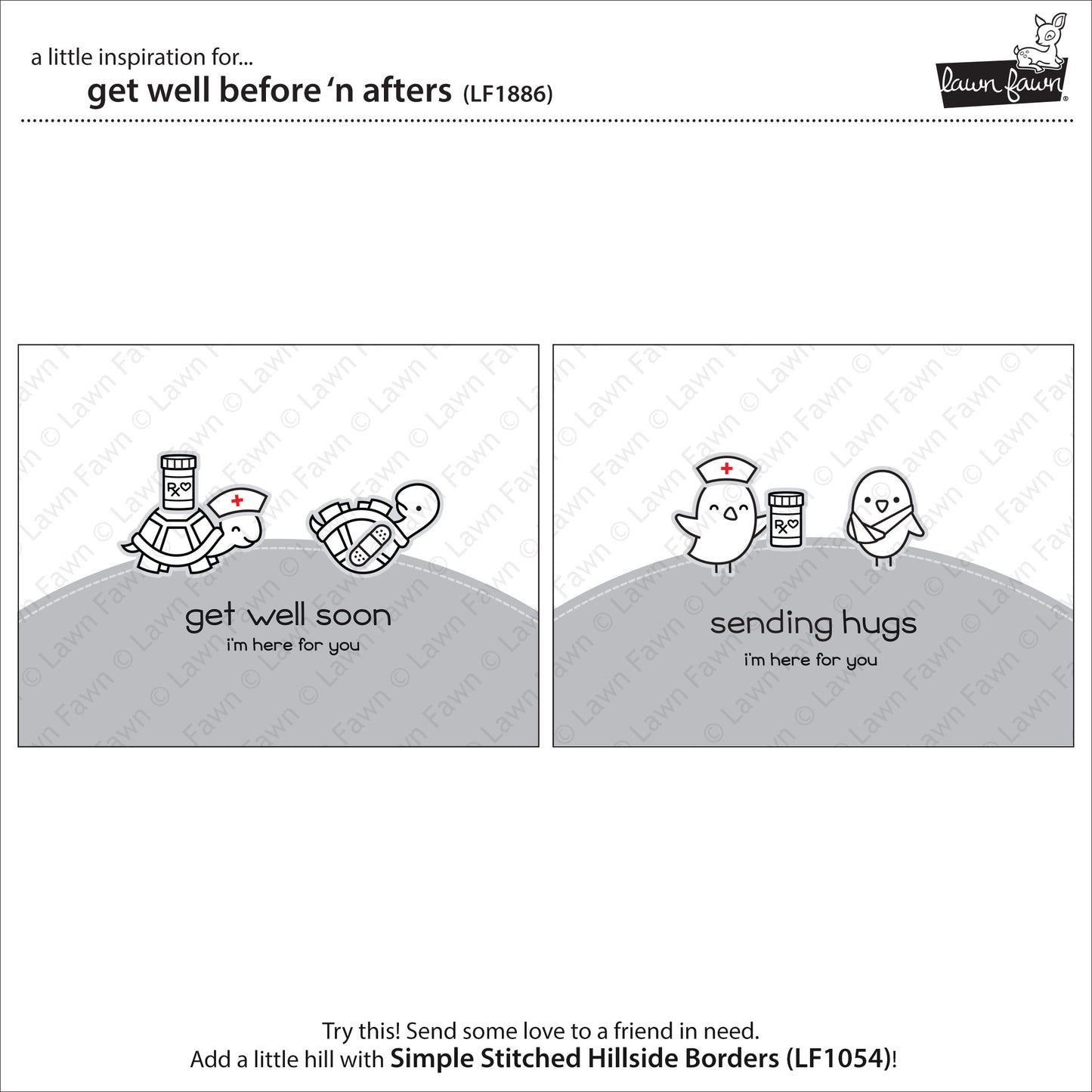 Lawn Fawn - Get Well Before 'n Afters - Clear Stamp 4x6