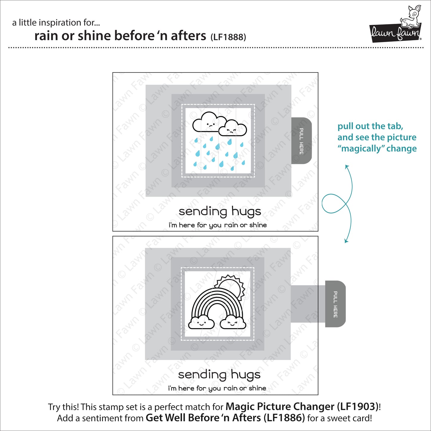 Lawn Fawn - Rain Or Shine before 'n Afters