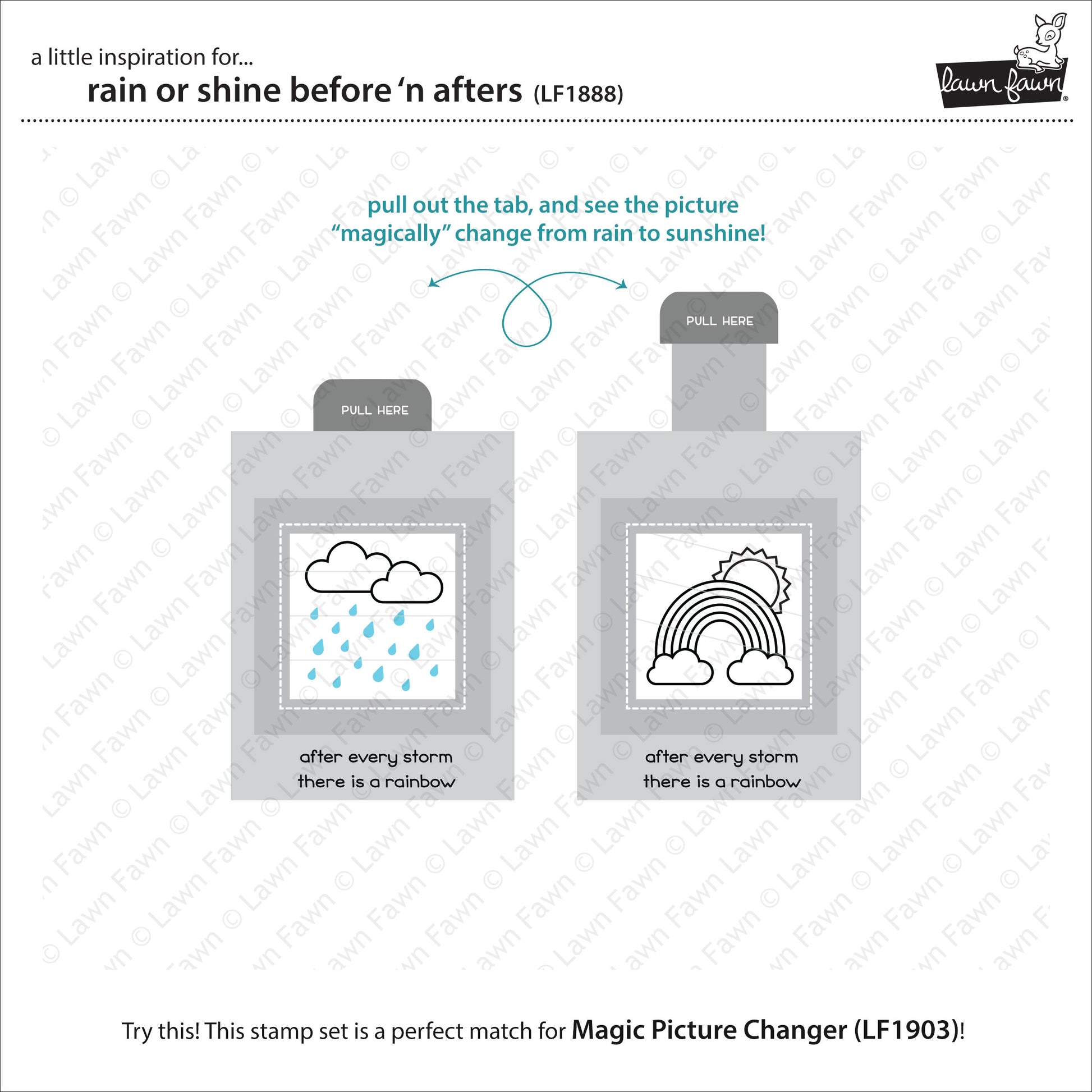 Lawn Fawn - Rain Or Shine before 'n Afters