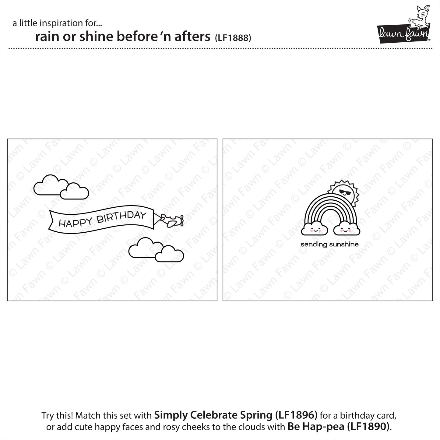 Lawn Fawn - Rain Or Shine before 'n Afters