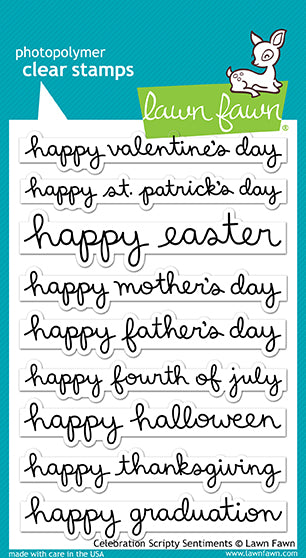 Lawn Fawn - Celebration Scripty Sentiments - Clear Stamp 4x6