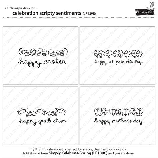 Lawn Fawn - Celebration Scripty Sentiments - Clear Stamp 4x6