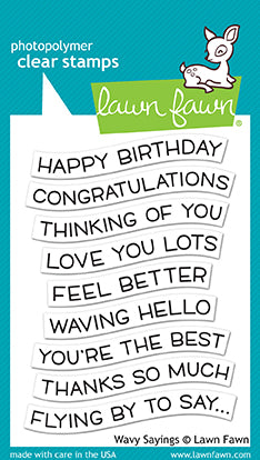 Lawn Fawn - Wavy Sayings - Clear Stamp 3x4