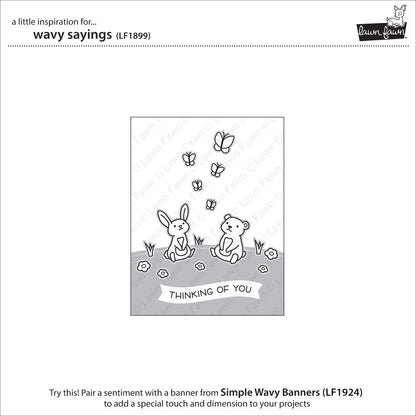 Lawn Fawn - Wavy Sayings - Clear Stamp 3x4