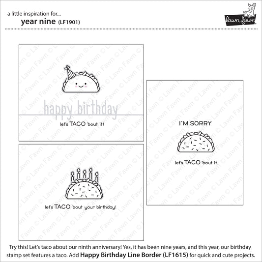 Lawn Fawn - Year Nine - Clear Stamp 2x3