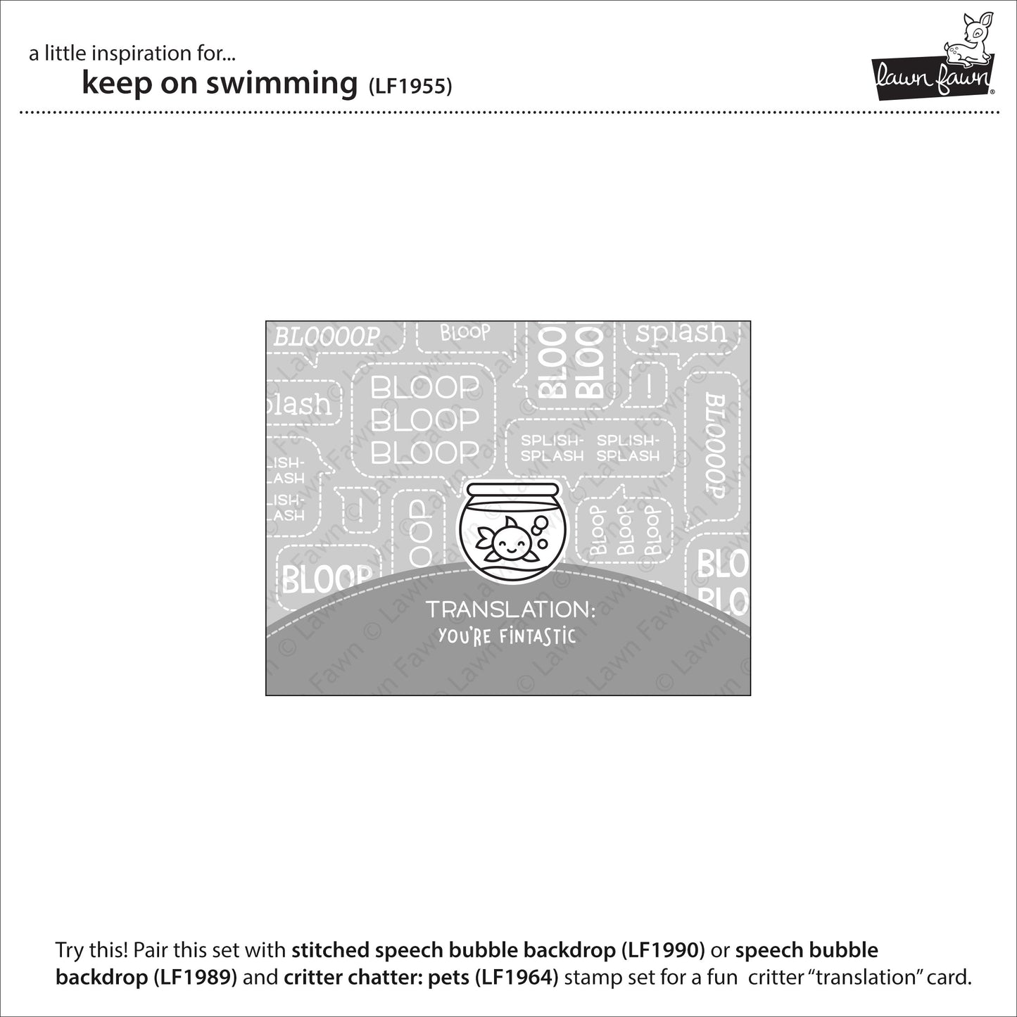 Lawn Fawn - Keep On Swimming - Clear Stamp 4x6