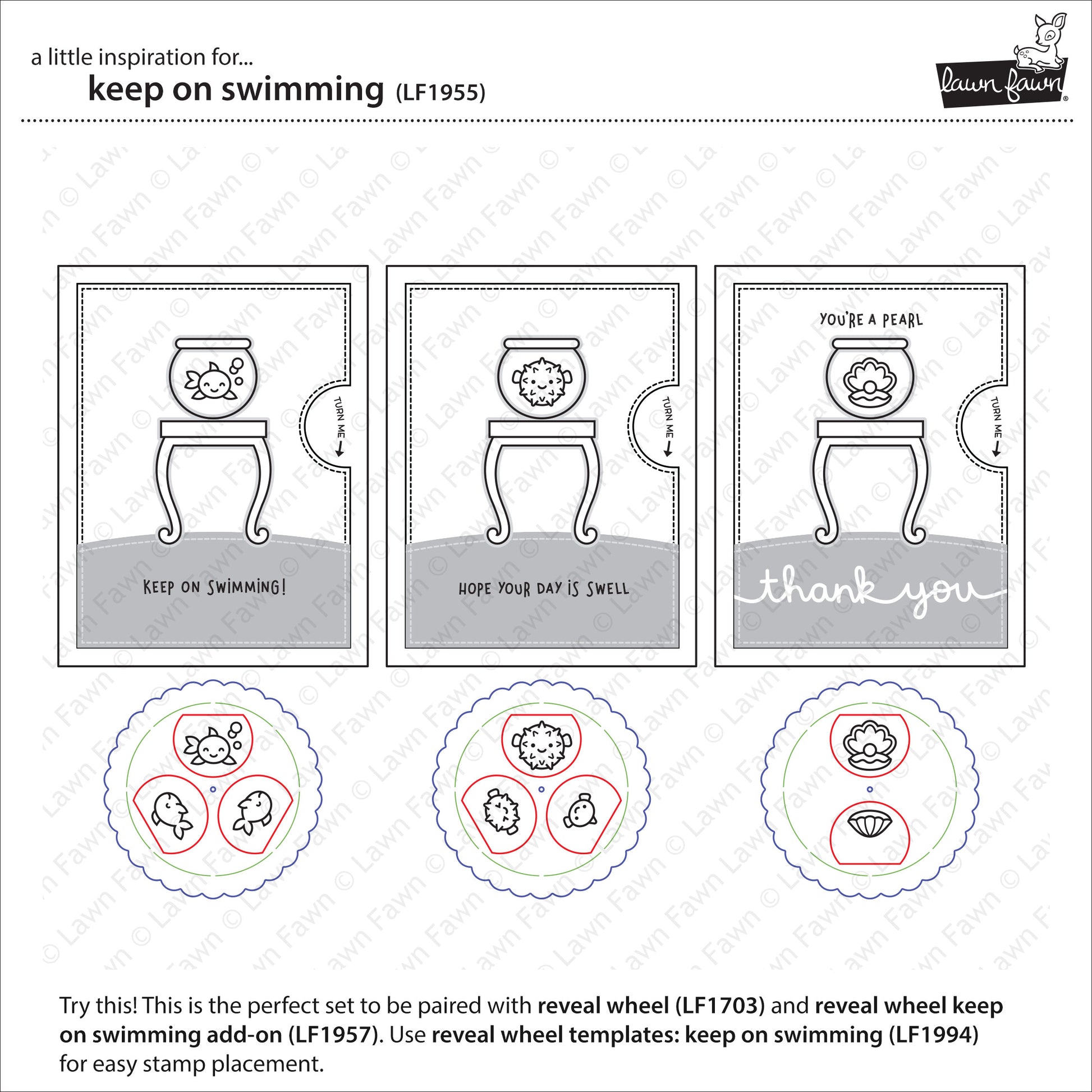 Lawn Fawn - Keep On Swimming - Clear Stamp 4x6