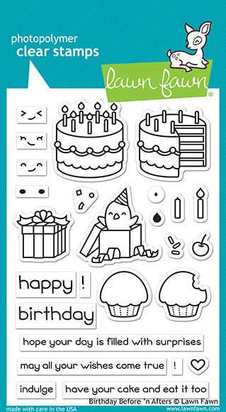 Lawn Fawn - Birthday Before 'n Afters - Clear Stamp 4x6