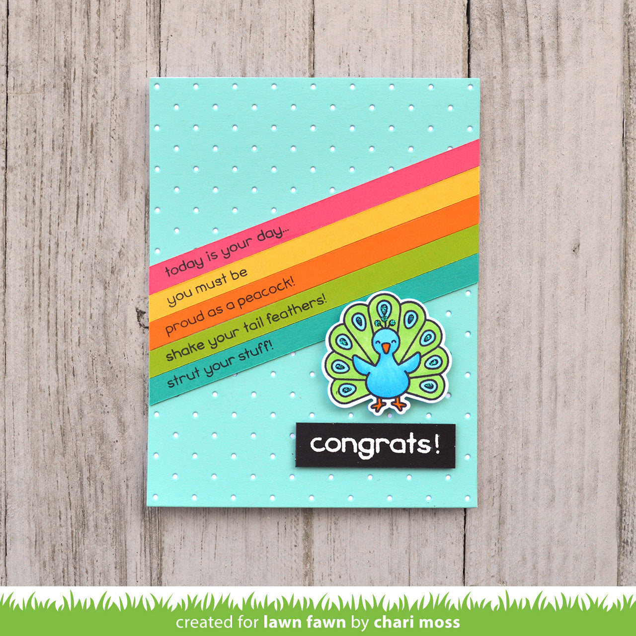 Lawn Fawn - Peacock Before 'n Afters - Clear Stamp 3x4