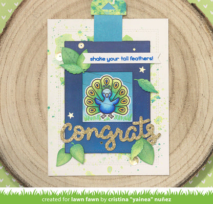 Lawn Fawn - Peacock Before 'n Afters - Clear Stamp 3x4