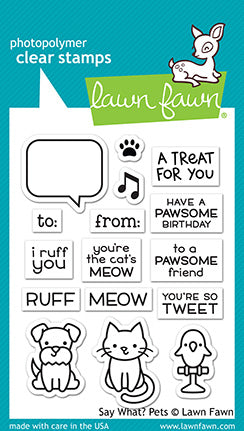 Lawn Fawn - Say What? Pets - Clear Stamp 3x4