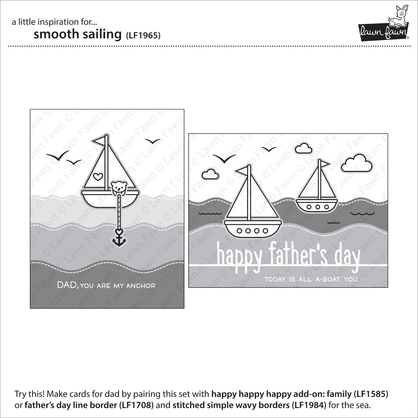 Lawn Fawn - Smooth Sailing - Clear Stamp 4x6