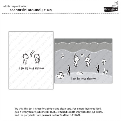 Lawn Fawn - Seahorsin' Around - Clear Stamp 2x3