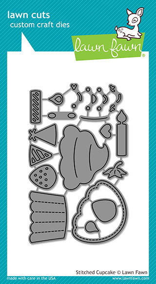 Lawn Fawn - Stitched Cupcake - Stanze