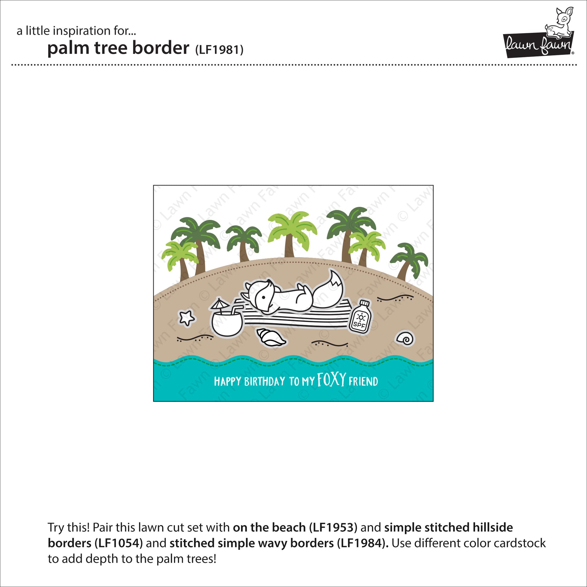 Lawn Fawn - Palm Tree Boder - Stanze