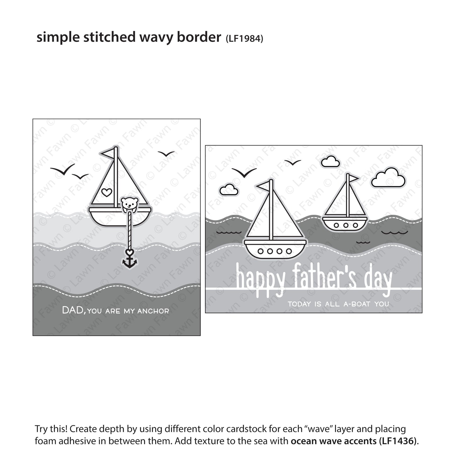 Lawn Fawn - Stitched Simple Wavy Borders - Stanze