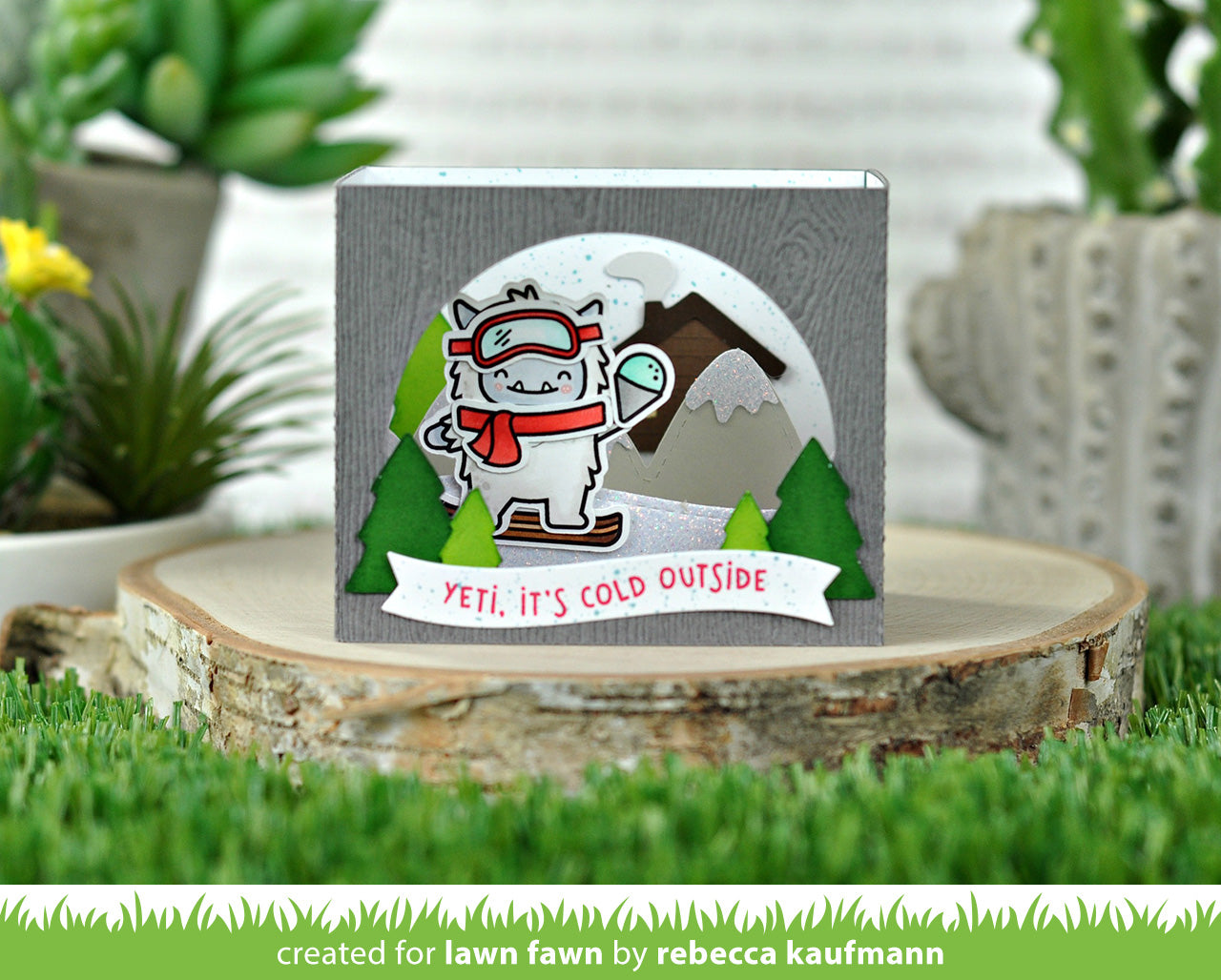 shadow box card mountain add-on