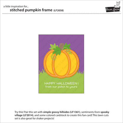 stitched pumpkin frame