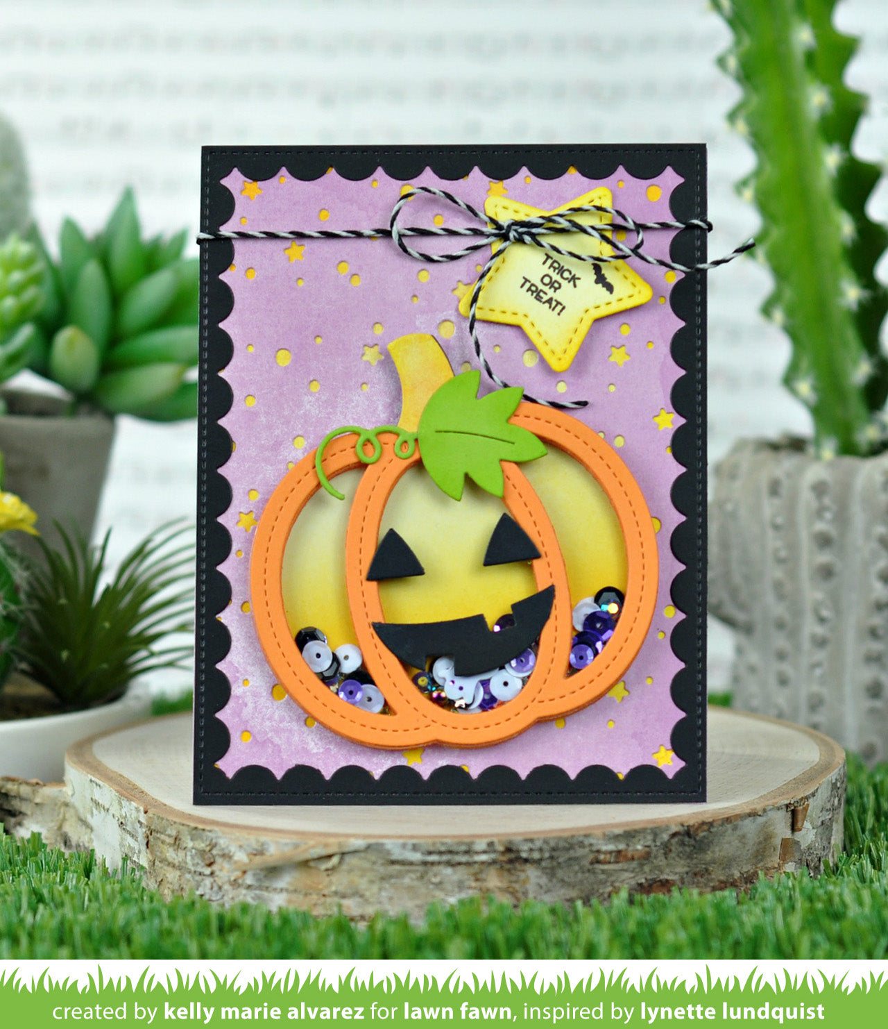 stitched pumpkin frame