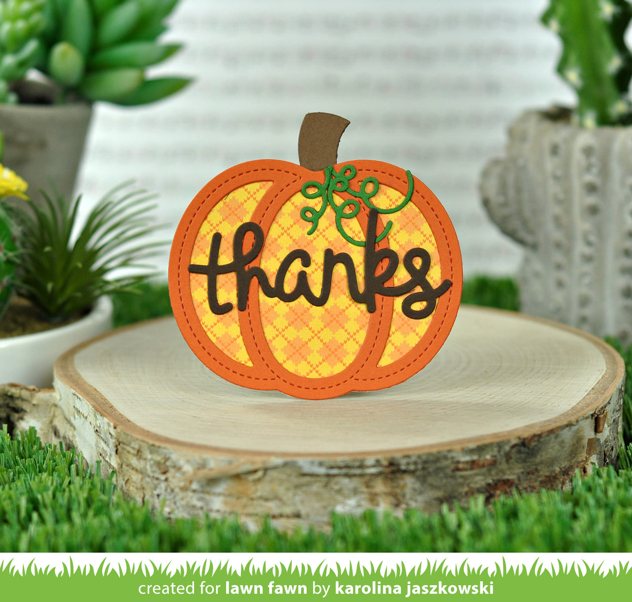stitched pumpkin frame