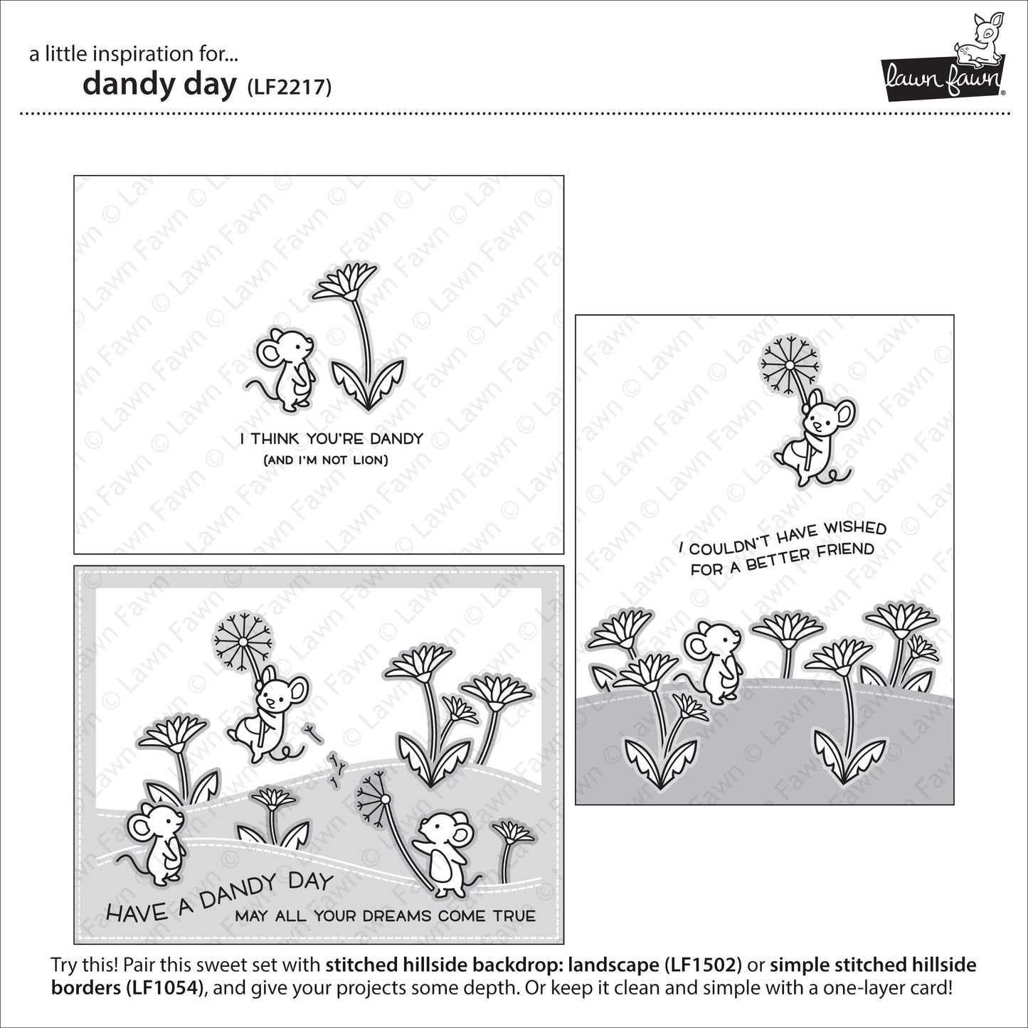 Lawn Fawn - dandy day - Clear Stamp 4x6